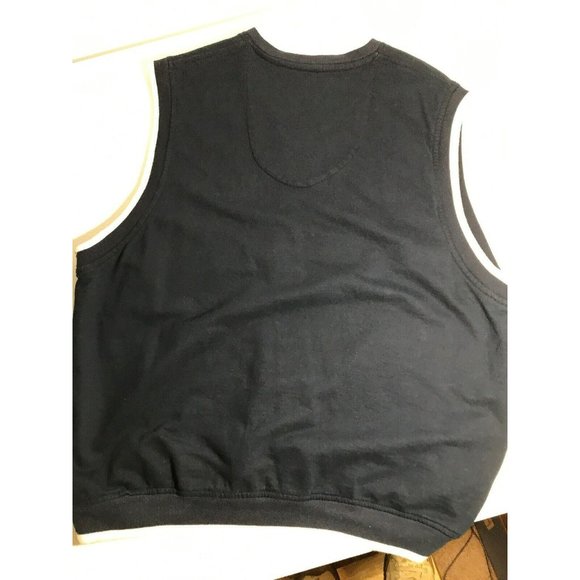 Chap Ralph Lauren Embroidered Navy-White Ring Trim Pullover Vest Men Large - Picture 10 of 11